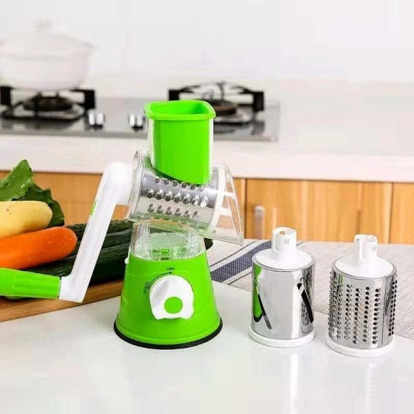 Manual Vegetable Drum Cutter & Slicer – Multifunctional Round Kitchen Gadget