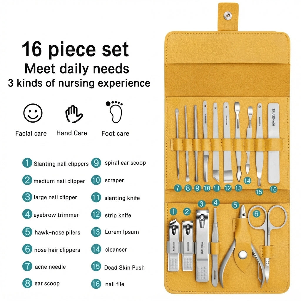 MANICURE KIT LARGE POUCH 16 IN 1