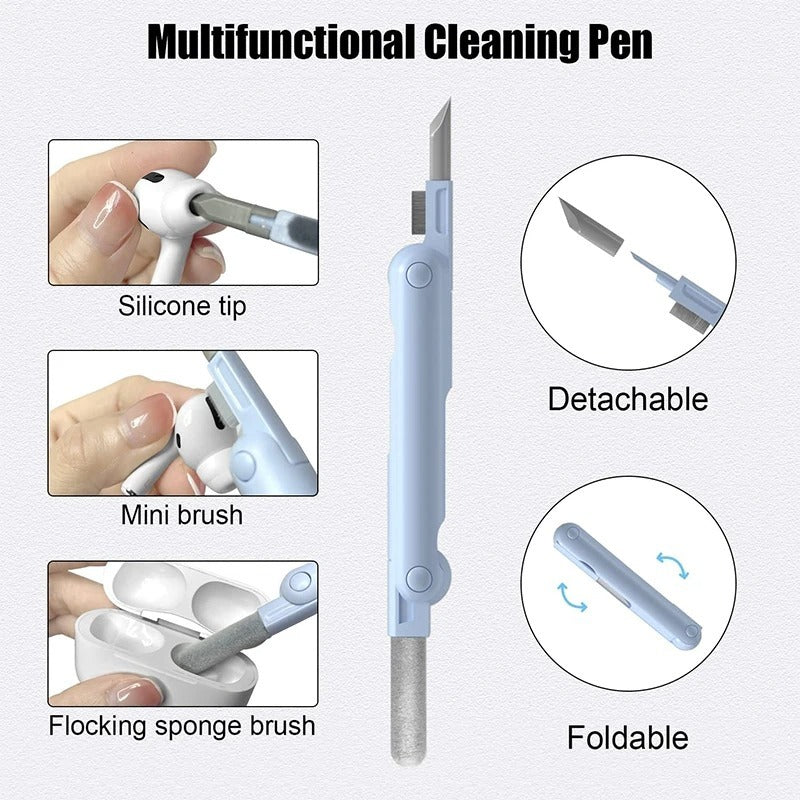 New 7 in 1 Keyboard Cleaning Kits Airpods Headset Cleaning Kit Laptop Screen Cleaning Pen Bluetooth Headphone lens cleaner Mobile Screen Cleaning Brush Kit