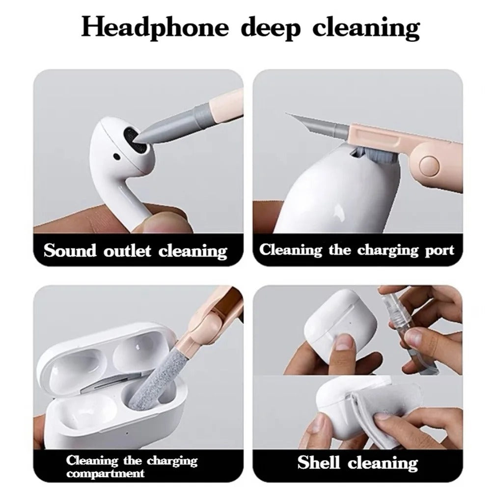 New 7 in 1 Keyboard Cleaning Kits Airpods Headset Cleaning Kit Laptop Screen Cleaning Pen Bluetooth Headphone lens cleaner Mobile Screen Cleaning Brush Kit