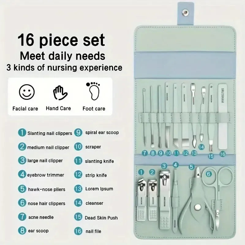 MANICURE KIT LARGE POUCH 16 IN 1